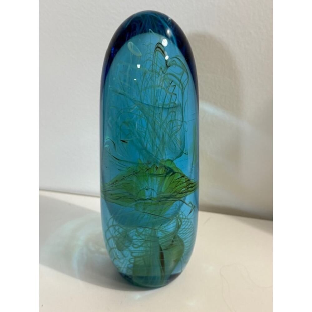 Bill Slade Studio Glass Paperweight, Bullet Series, Signed Art Glass